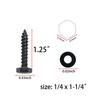 Evecad 25PCS 1/4" x 1-1/4" Hex Head Lag Screws, Stainless