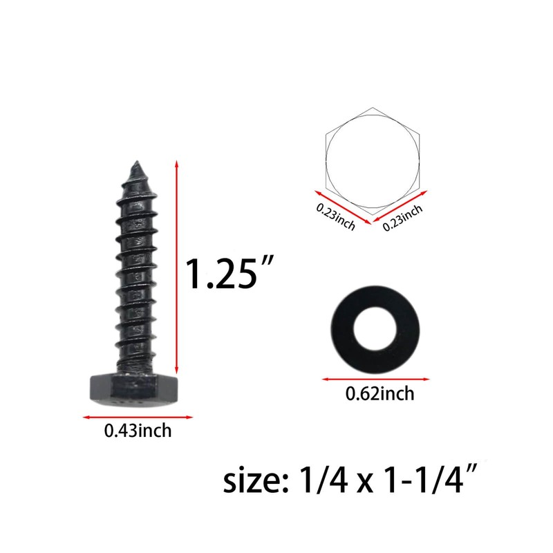 Evecad 25PCS 1/4" x 1-1/4" Hex Head Lag Screws, Stainless