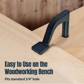 POWERTEC 71528-P2 8 inch Workbench Holdfast Woodworking Bench Dog Hole Clamps, Hold Down Clamps for 3/4" bench dog hole, 4 pack, Black