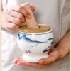 Mortar and Pestle Set Ceramic Underglaze Garlic Pounder Chili Pepper
