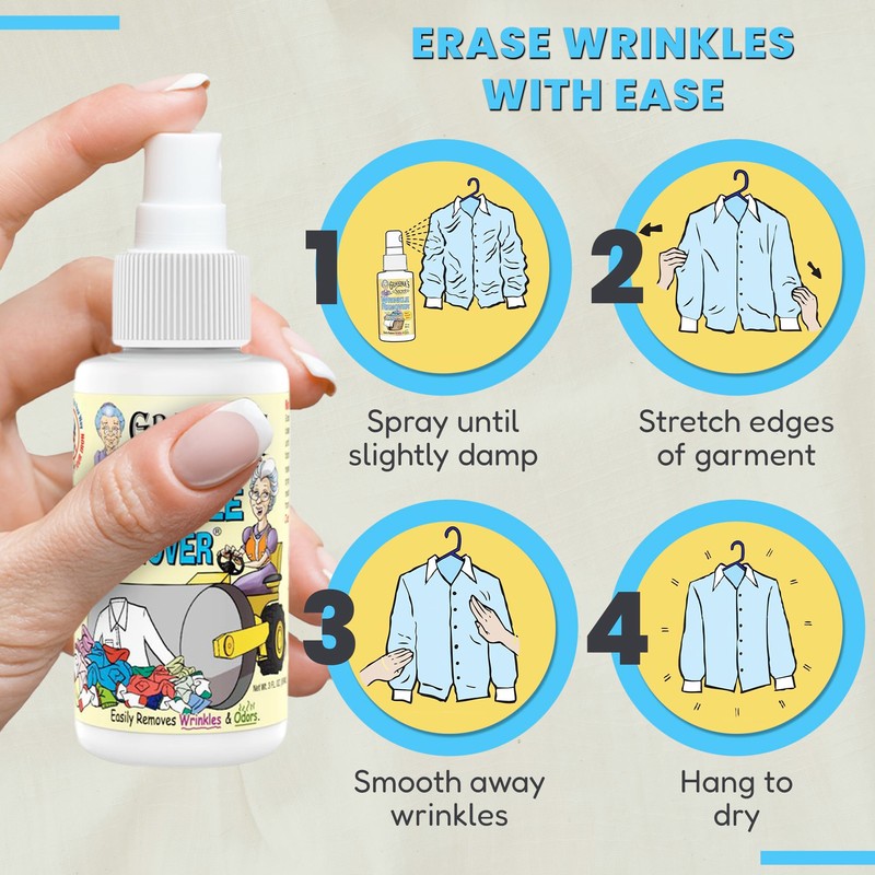 Grandma's Secret Wrinkle Remover - Wrinkle Release Spray, Odor Eliminator,