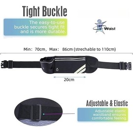 Hydration Running Belt/Water Bottle Waist Pack - Waterproof & Reflective for Night Jogging