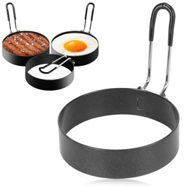 Egg Ring, 4 Pieces Stainless Steel Pancake Mould, Fried Egg Mould, Stainless Steel Egg Ring, 7.6 cm Round Fried Egg Moulds, Non-Stick, Pancake Mould, for Fried Egg, Pancakes, Omelets