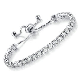 Apocalyptic-K Cubic Zirconia Bracelet for Women, Tennis Bracelet, Sparkle Cubic Zirconia, Adjustable Bracelet, Women's Bracelet, Gift for Festive Days, Zirconia, Cubic Zirconia