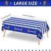 Bavarian Oktoberfest Party Tablecloth Decorations, Plastic Rectangular Blue and White