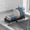 Giwil Small Dish Drying Rack, Compact Dish Rack with Drainboard