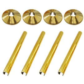 4-Piece Gold Decorative Cover, 4-Piece Long Tube, Creative and Durable, Radiator Tube Cover, Simple and Beautiful, Chrome-Plated Radiator Accessories.