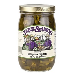 Jake & Amos Sliced Jalapeno Peppers, 16 Oz. Jar (Pack of 2)