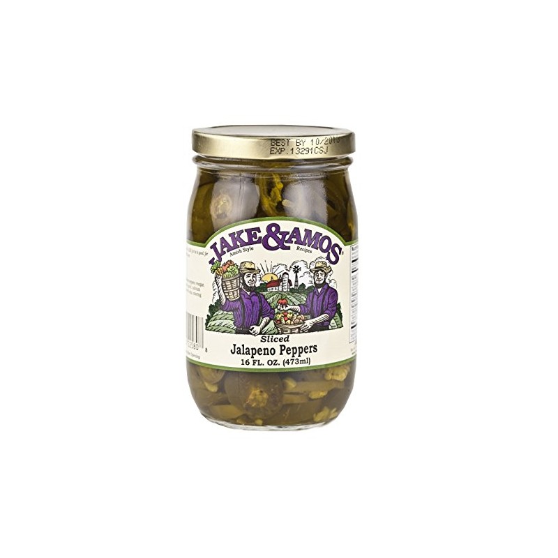 Jake & Amos Sliced Jalapeno Peppers, 16 Oz. Jar (Pack