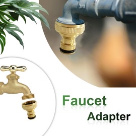 Garden Hose Quick Connector,Solid Brass Faucet Adapter Female 3/4 Inch GHT Thread Hose Quick Connect Fittings Water Hose Fitting Repair Replacement with Rubber Gasket (3/4",1 Set)