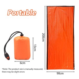 YUTOU Emergency Survival Sleeping Bag, Ultralight Heat Resistant Cold Protection Rescue Tent, Waterproof Emergency Blanket, Survival Bivouac Bag, with Survival Whistle and Climbing Buckle for Outdoor