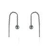 Pull-Through Earrings Sterling Silver 925 Gold-Plated Black with 4 mm