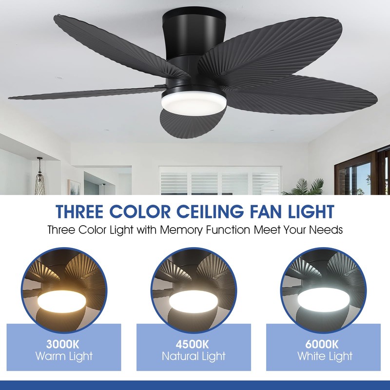 Surtime Palm Leaf Ceiling Fans with Lights-42 Tropical Ceiling Fan