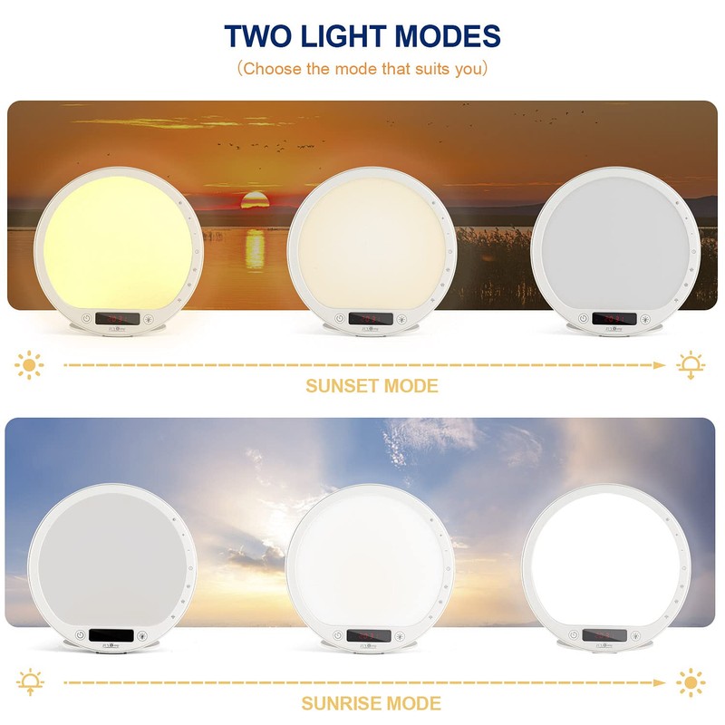 Light Therapy Lamp Sunrise Alarm Clock Wake up lamp 10000