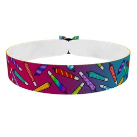 Bunte Tüten Rainbow Stoffarmband - Wasserfestes Satinarmband - Trippy Weed Armband - Handgefertigtes Freundschaftsarmband - Modisches Festival Accessoire - Unisex Armband für Sommerpartys