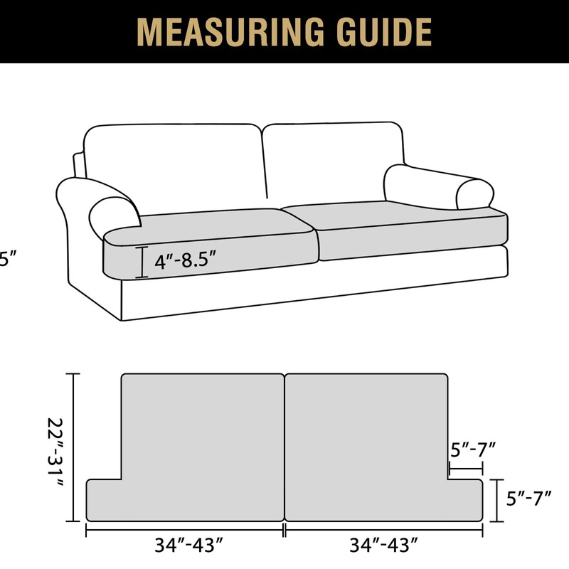 H.VERSAILTEX Stretch Velvet 2 Piece T Cushion Sofa Slipcovers for