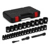 EMENTOL 30PCS 1/2" Drive Standard Impact Socket Set, CR-MO, Metric,