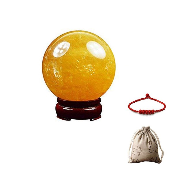 Feng Shui Natural Citrine Crystal Sphere Ball - Feng Shui Crystal for Wealth and Success