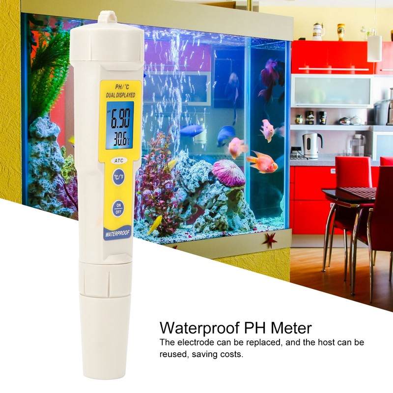 PH Meter Autocorrection Water Quality Tester Portable Waterproof Aquarium Detection