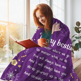 Best Friend Blanket, Best Bestie Birthday Gifts, Friendship Gifts for Women, Work Best BFF Gift, Soul Sister Gift for Women, to My Bestie Throw Blankets 60"X50"