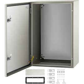 VEVOR NEMA Steel Enclosure, 24 x 16 x 10'' NEMA 4X Steel Electrical Box, IP66 Waterproof & Dustproof, Outdoor/Indoor Electrical Junction Box, with Mounting Plate