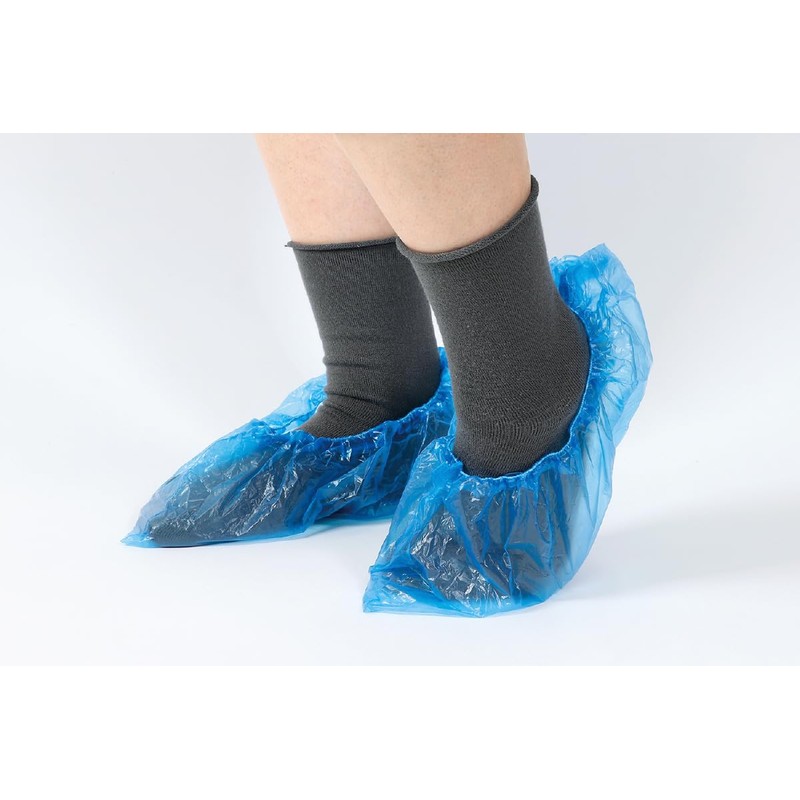 Disposable Vinyl Shoe Covers (100 Count) Blue, blue