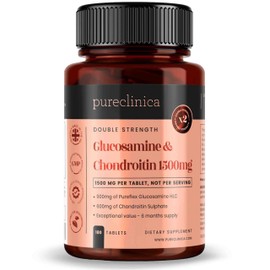 Pureclinica High Strength 1500mg Glucosamine HCL & Chondroitin x 180 Tablets - 6 Months Supply