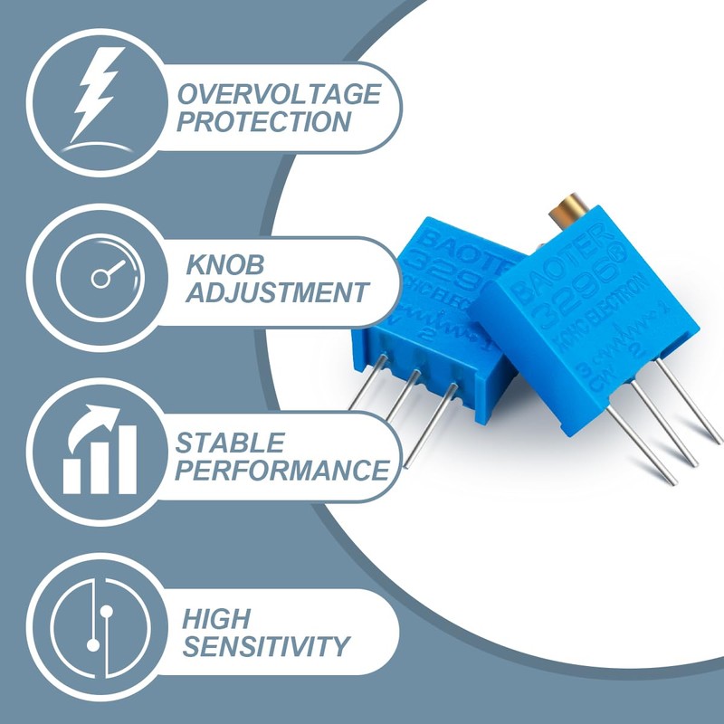 Innfeeltech 20pcs 500 Ohm Multiturn Trimmer Potentiometer Blue Adjustable Variable