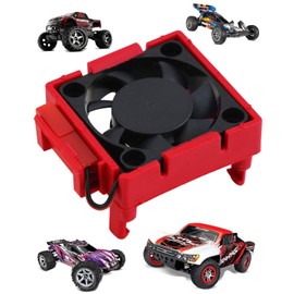 hopsupRC VXL-3s ESC Motor Cooling Fan Upgrades Part for 1/10 Slash/Rustler/Stampede VXL 4X4 2WD,Aluminum High Velocity Fan Heatsink Hops Up,Replace #3340,Red