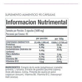 Termognico Natural Metaboliser 90 Cpsulas Protein World Deportivo