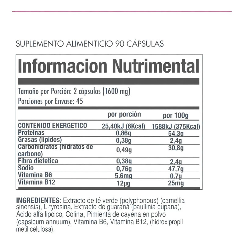 Termognico Natural Metaboliser 90 Cpsulas Protein World Deportivo