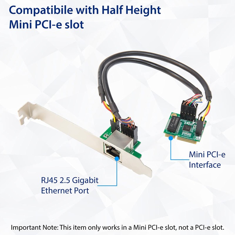 IO CREST 2.5 Gigabit Ethernet Mini PCI-E Network Controller Card