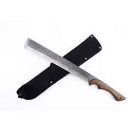 Blazing S. 19.3" Hunting Trail Cutting Japanese Nata Style Machete, Heavy Duty, Ergonomic Wood Handle with Nylon Sheath