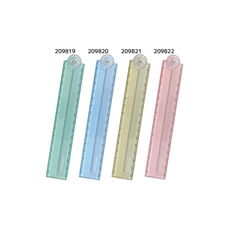 MOTion 209819 Slim Folding Ruler with Protractor, 11.8 inches (30