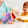 Grandmother Hand Puppet, Family Member Figure Puppets with Movable Mouth,