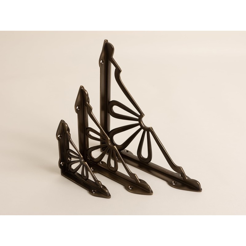 Antique Brass Flower Shelf Brackets | Heavy Duty Brackets for