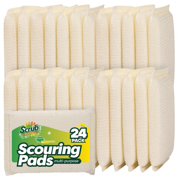 24 Pack Scrub Sponges Kitchen by SCRUBIT, Multi-Purpose Scouring Pads,