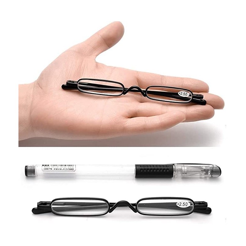 Viseng 3 pairs Slim Mini Metal Reading Glasses Compact Lightweight