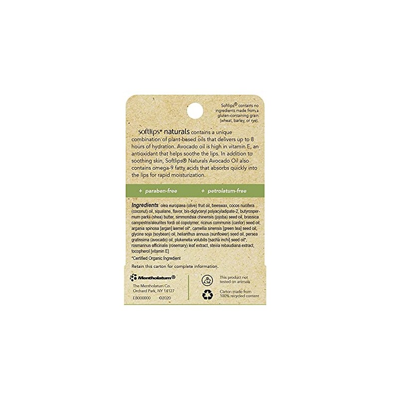 Softlips Natural with Avocado Oil Lip Balm (Pack of 3)