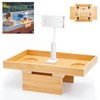 Beeveer Bamboo Adjustable Hot Tub Tray Table with Phone Holder,