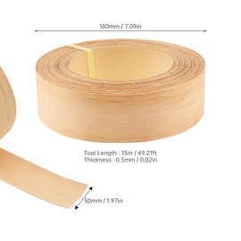 Pine Edge Banding,2 Inch X 50 Feet Wood Veneer Strips Iron-on for DIY Cabinet Repair Furniture Restoration Real Wood Trim Grain Tape (Pine, 2 Inch X 50 Feet)