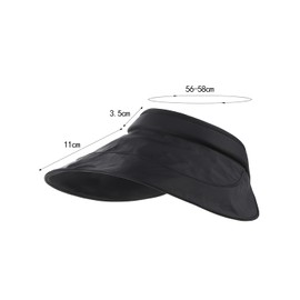 Wide Brim Sun Visor Hats for Women Floppy Beach Sun Protection Summer Cap Foldable Lightweight Ponytail UPF50+ UV Hat Black