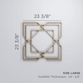 Ekena Millwork WALW24X24X0375LWDRO Lakewood 3/8"T Decorative Fretwork Wall Panels, 23 3/8"W X 23 3/8"H, Red Oak