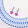 Suiswell Pink Heart Earrings for Women Silver Huggie Hoop Love