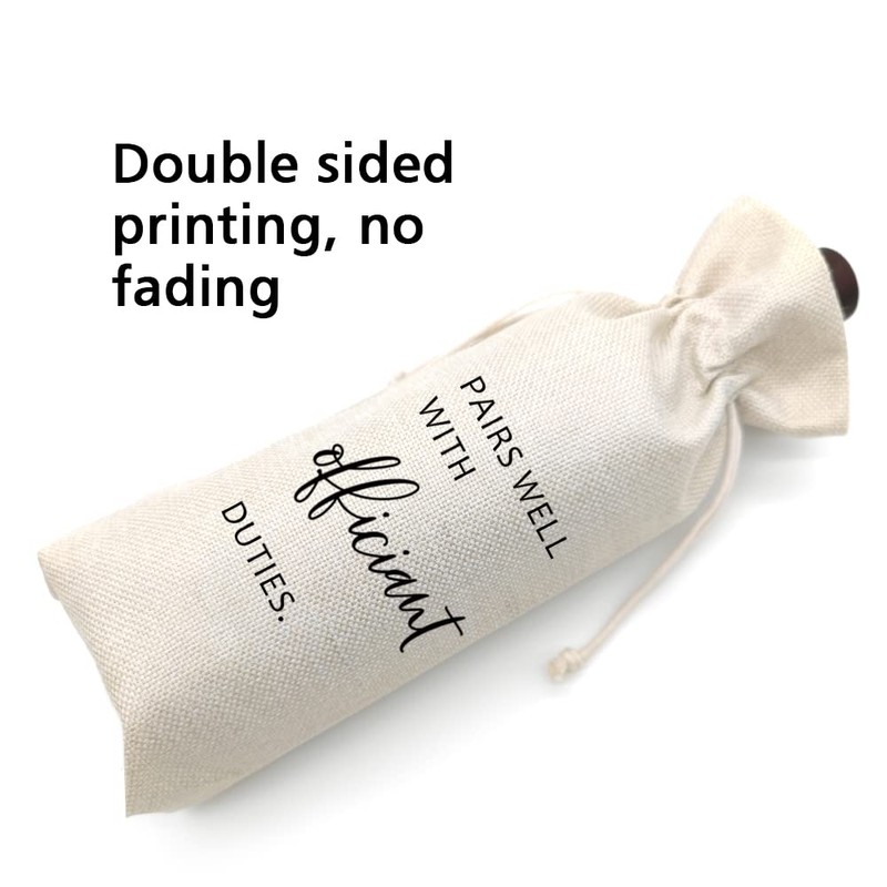 Socive Wedding Wine Bag, Officiant Wine Bag Gift, Officiant &