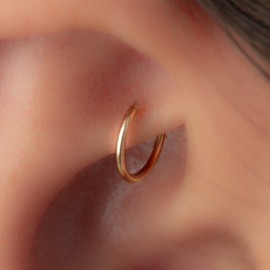 Tiny Gold ROOK hoop - 20 gauge snug Rook piercing thin rook ring - Gold filled rook jewelry (gold, gold-filled)