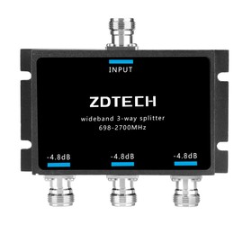 ZDTECH WideBand 3-Way Splitter with N-Female Connectors 50 Ohm Signal Splitter for 3G/4G/LTE(698-2700MHz)