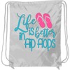 inktastic Life Is Better in Flip Flops Drawstring Bag White
