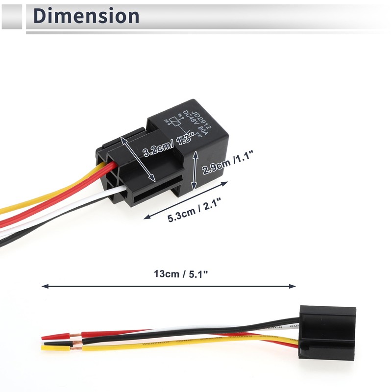 RATCHROLL 4 Pins 48V 80A 2 Pcs Auto Relay with