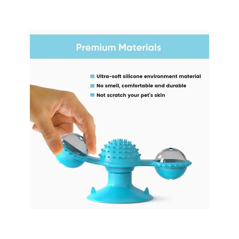 Lightsmax Turntable Windmill Teasing Interactive Cat Toys for Indoor Cats